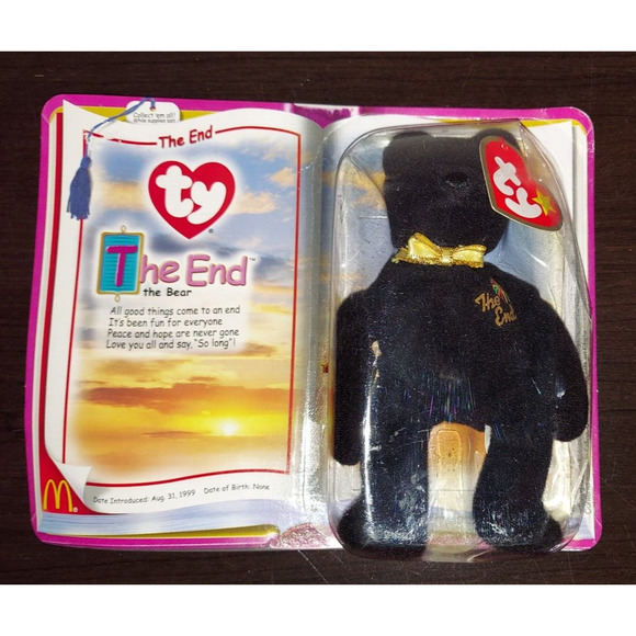 McDonald's Ty Teenie Beanie Babies RHMC Millennium 2000 + THE END SET OF 2 BEARS - Picture 5 of 6